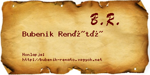 Bubenik Renátó névjegykártya