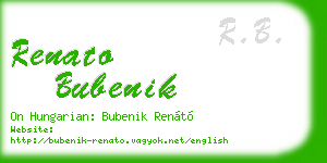 renato bubenik business card